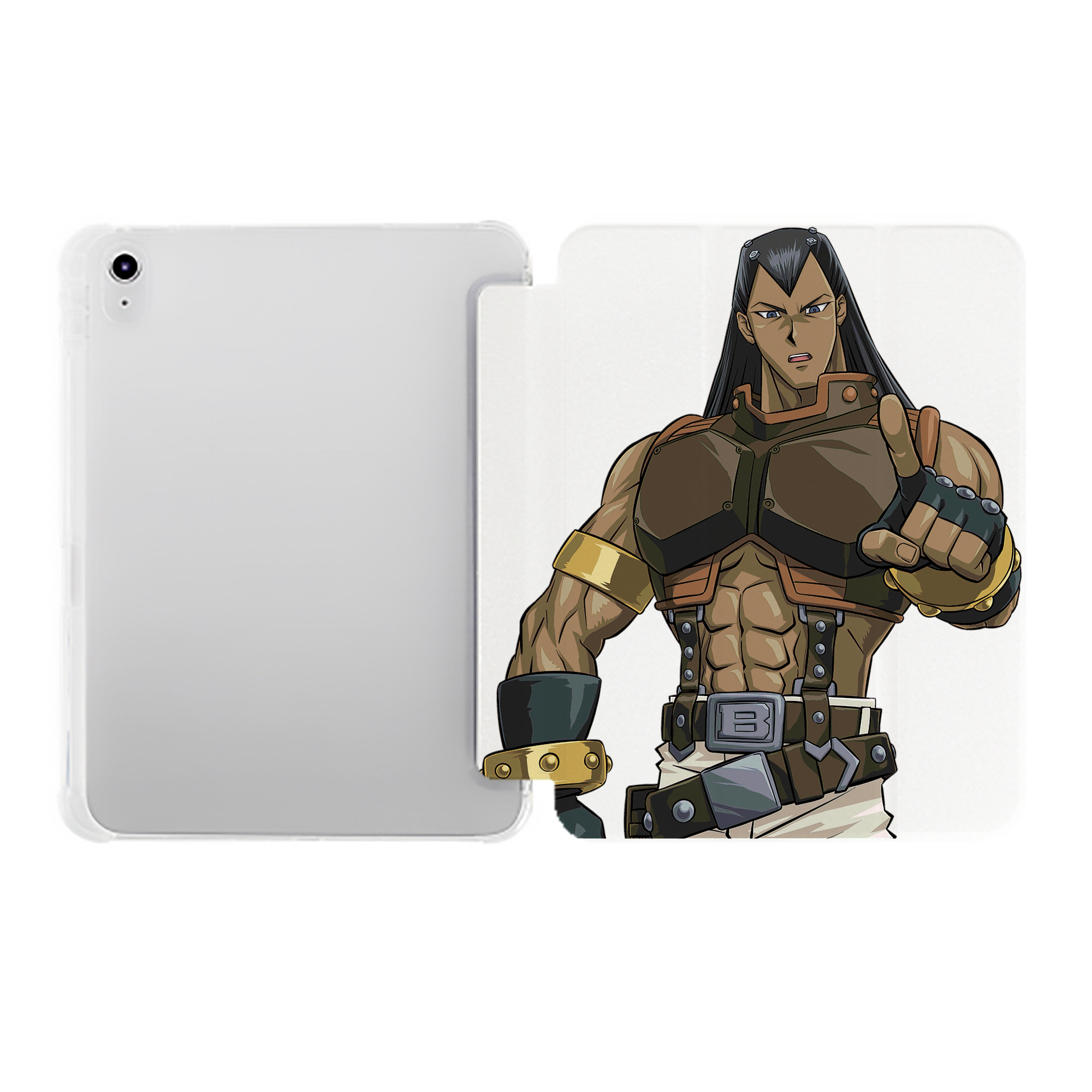 （画像用） 遊☆戯☆王 Yu-Gi-Oh! IPad ケース ペン収納付き 三つ折りスタンド PUレザー×シリコン 対応機種9.5/10.5/10.9インチ
